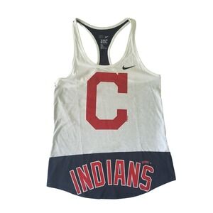 Nike Tee MLB Cleveland Indians Tank Top Graphic Racerback Size Medium Womens